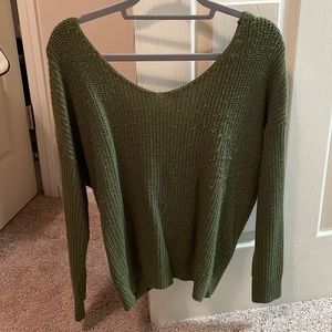 Green twist back Small sweater